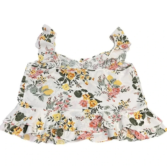 Sugarlips Floral Flutter Strap Tropical Print Top 2X - Picture 2 of 6